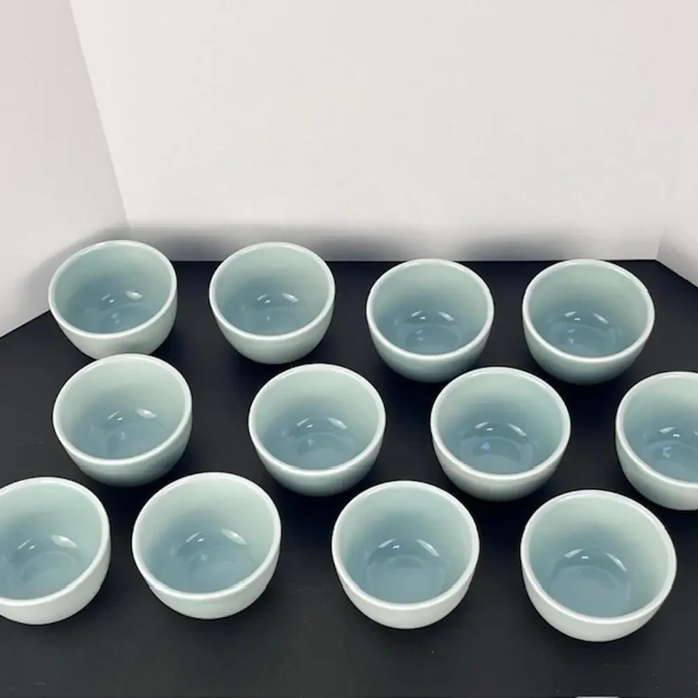 Alessi for Delta Set of 12 Minimalist Asian Inspired Porcelain Fruit Bowls 5 oz.